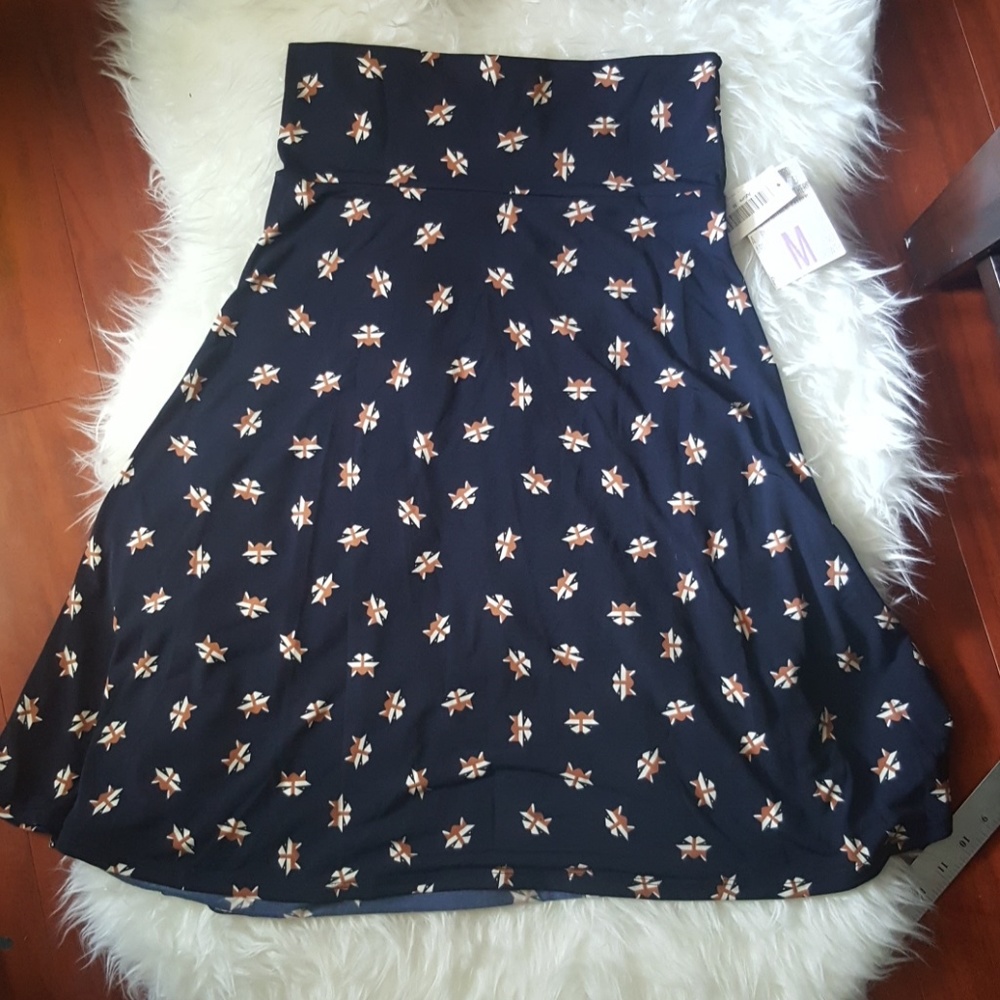 NWT medium lularoe raccoons Azure midi skirt
